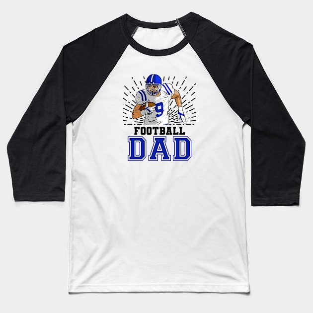 Football Dad // Retro Football Player Baseball T-Shirt by SLAG_Creative